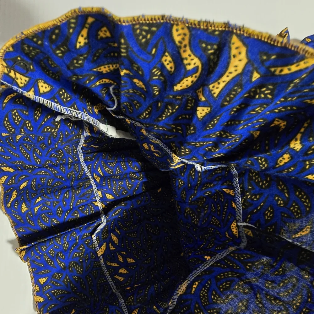 Blue Black and Yellow Patterned Dress - 3T